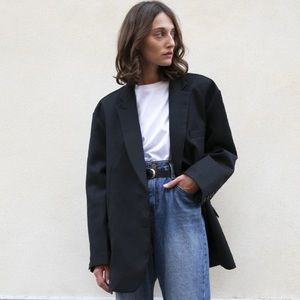 FRANKIE OVERSIZED BOYFRIEND BLAZER - BLACK OS